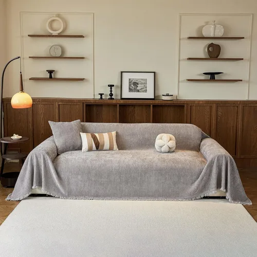 Vista 48 de STACYPIK Jacqurad - Fundas de sofá reversibles y duraderas para mascotas, fundas de sofá geométricas con orejas de trigo, protector de muebles gris