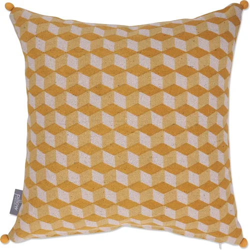 Vista 13 de Pillow Perfect Cojín de medianoche con cubos geométricos para interiores, color azul, 18 x 18 pulgadas
