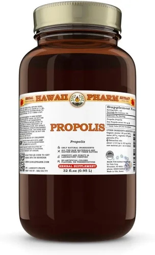 Vista 10 de HawaiiPharm Extracto líquido de propóleos, tintura de suplemento de propóleo crudo, suplemento herbario, fabricado en EE. UU., 4x4 onzas líquidas