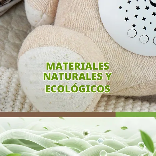 Vista 4 de Oso para dormir para bebé con proyector de estrellas de luz nocturna, juguetes de peluche de algodón suave para niños y niñas, música de cuna, ruido