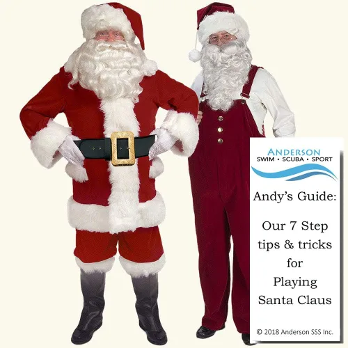Vista 2 de Traje de Papá Noel de terciopelo burdeos con monos - Halco Claus Deluxe Outfit Bundle w Santa Guide