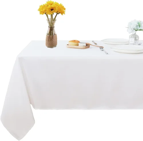 Vista 9 de Mantel rectangular – Mantel decorativo para banquetes, cocinas de fiesta, comedor, 400 hilos y 100% algodón centro y mantel de té, paquete de 5