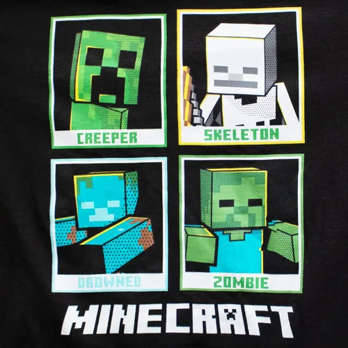 Vista 4 de Minecraft Camiseta de manga larga con diseño de enredadera y personajes para niños, camiseta de manga larga