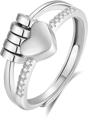Vista 13 de Vito 925 Sterling Silver Fidget Anxiety Open Ring for Women Men