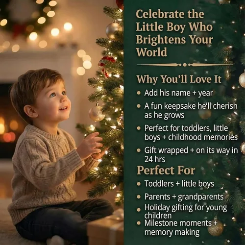 Vista 8 de Adorno personalizado de camión monstruo 2026 Personalizado las 24 horas, adornos de Navidad para niños grabados con láser para árbol Regalo