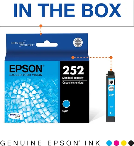 Vista 7 de Epson T252 DURABrite Ultra T252 DURABrite Ultra Ink Cartucho magenta de capacidad estándar (T252320-S) para impresoras seleccionadas de fuerza