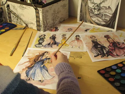 Vista 7 de Cuaderno de bocetos de moda 400 plantillas de figuras, tapa dura premium, papel multi-medio de peso pesado (tamaño de viaje 8.5x6)