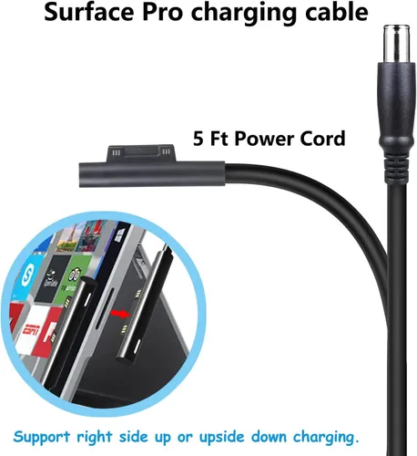 Vista 2 de Surface Pro - Cargador de coche para computadora portátil, 36 W, 12 V, 2.58 A, fuente de alimentación para Microsoft Surface Pro 3/4/5/6/Book/Go