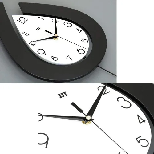 Vista 4 de Reloj de pared de péndulo decorativo de madera grande, de cuarzo elegante con péndulo reloj de pared silencioso, grandes relojes de moda