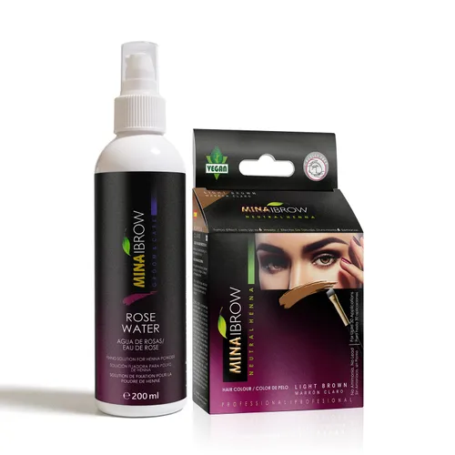 Vista 34 de Polvo de tinte para cejas natural marrón medio de MinaiBrow Kit de tinte instantáneo a prueba de manchas con cepillo doble biselado Marrón medio +