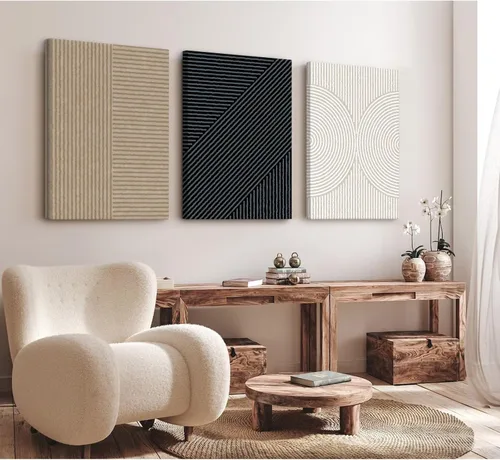 Vista 173 de Imágenes abstractas modernas para pared, arte de pared bohemio y neutro, arte de pared de línea minimalista, arte de pared beige, negro y marrón
