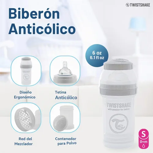Vista 2 de Twistshake Biberones anticólicos - Botellas prémium de 6.1 fl oz/6 oz para una experiencia de alimentación cómoda para el cuidado del bebé