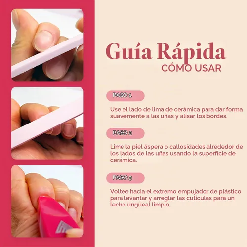 Vista 5 de Limas de cerámica para uñas, limas de uñas de manicura con estuches, lima de precisión experta, deja las uñas suaves, kit profesional de manicura