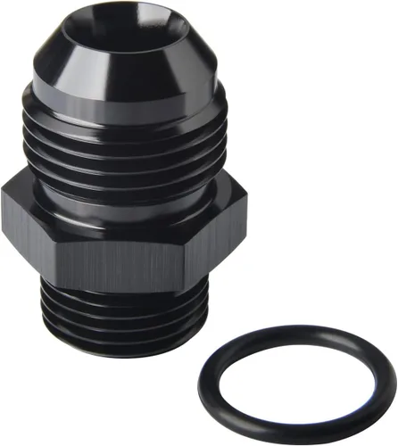 Vista 21 de 4AN macho a 4AN ORB con junta tórica Boss adaptador de riel de bomba de combustible de aluminio negro