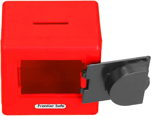 Vista 7 de Caja de ahorro de dinero, cerradura codificada Gran espacio seguro moneda bancos de efectivo para niños para uso diario (rojo)