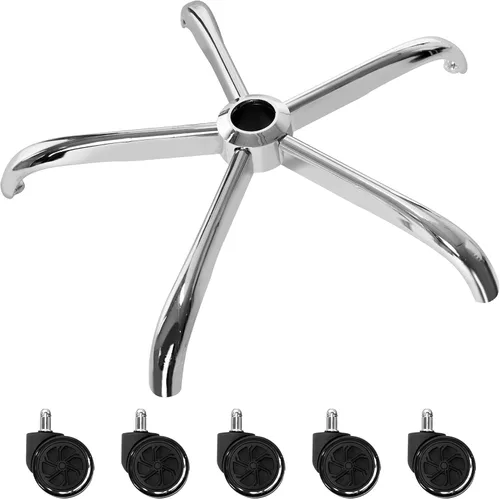 Vista 8 de Frassie Silla de oficina de 25 pulgadas, base de metal, repuesto resistente, 2500 libras, parte de base de silla de computadora con 5 ruedas