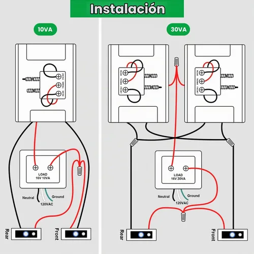 Vista 6 de Transformador de timbre de 16 V 30 VA compatible con timbre de video con anillo con cable, pieza de repuesto para timbre de puerta transformador