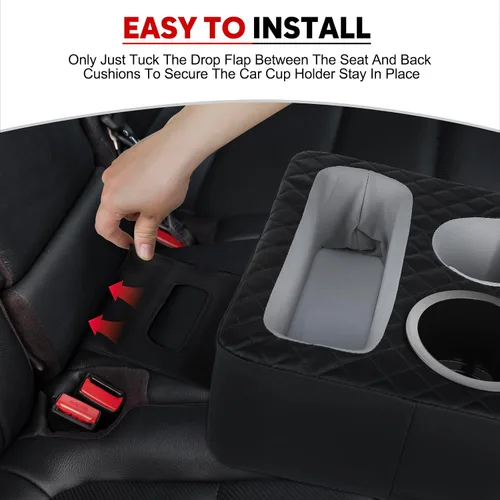 Vista 3 de Portavasos para automóvil, organizador de asiento trasero del automóvil, organizador de cama de camión, expansor de portavasos de sofá para sofá
