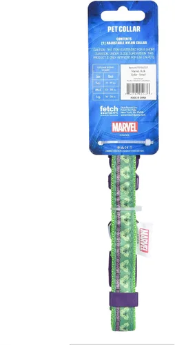 Vista 3 de Marvel Comics The Hulk Dog Collar, pequeño verde y morado Collar para perro con licencia oficial de Marvel The Incredible Hulk Collar de perro