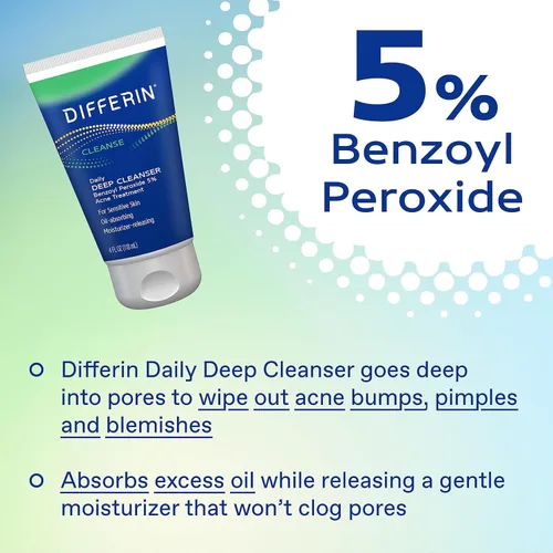 Vista 7 de Kit de cuidado de la piel para acné Differin, tratamiento de acné con retinoide Differin Gel para la cara con 0.1% de adapalene y 5% de peróxido