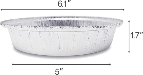 Vista 3 de Fig & Leaf Paquete de 40 sartenes redondas de aluminio prémium de 6 pulgadas con tapas de cúpula de plástico, lata de aluminio desechable para asar