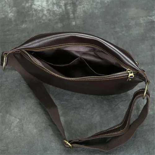 Vista 5 de Ztimi Postman - Bolsa de pecho de gran capacidad, mochila retro para hombre, casual, bolsa de mensajero de hombro