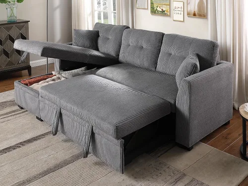Vista 9 de BEEY Sofá cama modular de 118 pulgadas con cama extraíble, sofá cama convertible en forma de U de 7 plazas de gran tamaño para sala de estar, sofá