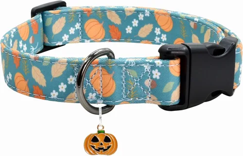 Vista 11 de Collar de perro con patrones de flores con accesorios, collares de algodón suave para perros pequeños, medianos y grandes, hembras y machos