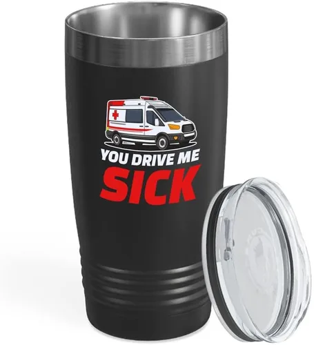 Vista 18 de Ambulance Driver Black Viking Tumbler 20oz – I Drive The Wee Woo Bus – Hospitales EMT Pacientes Transportando Técnico Enfermo Apreciación Med