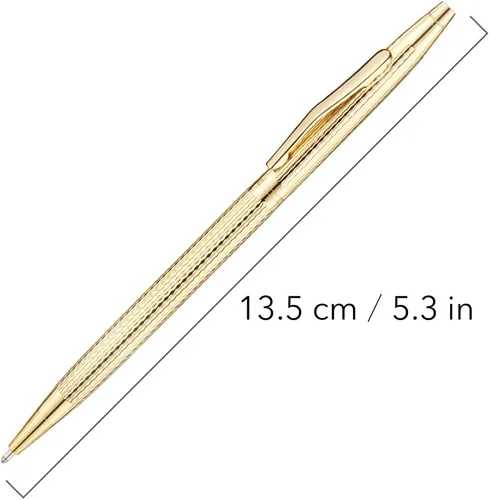 Vista 2 de Unibene Bolígrafos retráctiles metálicos delgados – Oro tallado, bonito regalo para negocios, oficina, estudiantes, profesores, boda, Navidad, punta