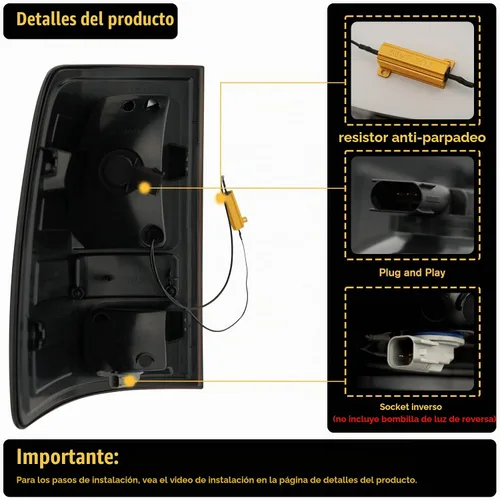 Vista 6 de Luces traseras LED para Dodge RAM 1500 2009-2018/2500 3500 Luz trasera LED