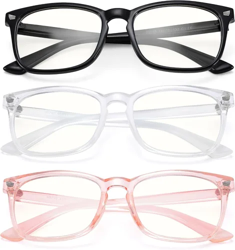 Vista 22 de AZorb 2Pack Gafas de Bloqueo de Luz Azul para Niños - TR90 Gafas de Pantalla de Computadora Irrompibles para Niños y Niñas
