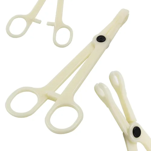 Vista 8 de 16 pinzas de plástico desechables, 4 tipos de abrazaderas de tabique, kit para piercing de oreja, nariz, pezón, lengua, para todos los piercings