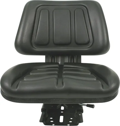 Vista 3 de A & I Asiento de tractor de suspensión con respaldo trapezoidal, color negro, número de modelo T333BL