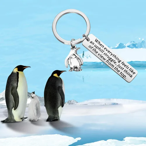 Vista 6 de KUIYAI - Llavero de pingüino con diseño de pingüino, regalo para mujer