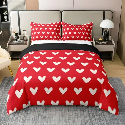 Vista 12 de Erosebridal King and Queen - Funda de edredón personalizada 100% algodón, funda de edredón romántica para el día de San Valentín para los Negro