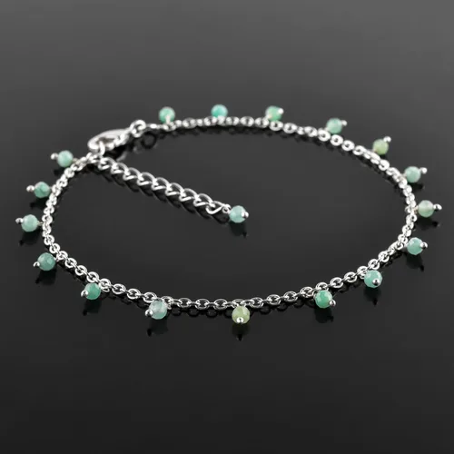 Vista 48 de Yanara Tobilleras de piedras preciosas para mujer, piedra natal natural, chapada en plata, joyería hecha a mano en 8.5 + 1.5 pulgadas, cristales