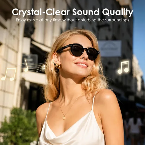 Vista 3 de Gafas de sol inteligentes GetD AI, traducción en tiempo real, audio de oído abierto Bluetooth For Business Meetings Travel & Daily Use, Languages