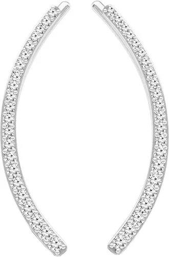 Vista 2 de Dazzlingrock Collection Aretes trepadores de diamantes blancos redondos de 0.22 quilates (ctw) para mujer en oro