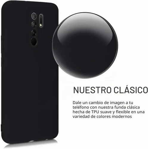 Vista 2 de kwmobile Funda compatible con Xiaomi Redmi 9 - Funda protectora delgada para teléfono TPU - Acabado mate suave - Negro mate