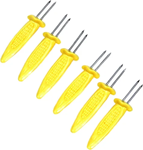 Vista 7 de Chef Craft Classic EZ Store - Juego de 8 soportes para maíz jumbo, amarillo/verde/azul/naranja