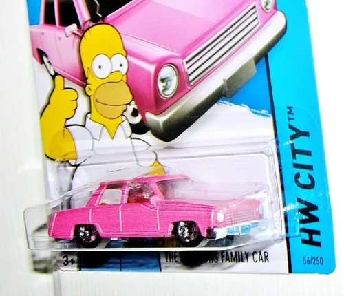 Vista 2 de Hot Wheels 2015 HW City El Auto de la Familia Simpson 56/250, Rosa