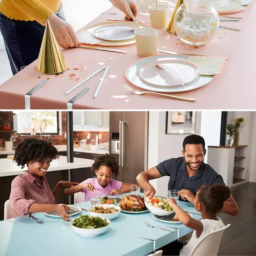 Vista 4 de Paquete de 12 clips para mantel – Clips de mantel para mesas al aire libre, soportes de acero inoxidable resistentes Paquete de 12 unidades S