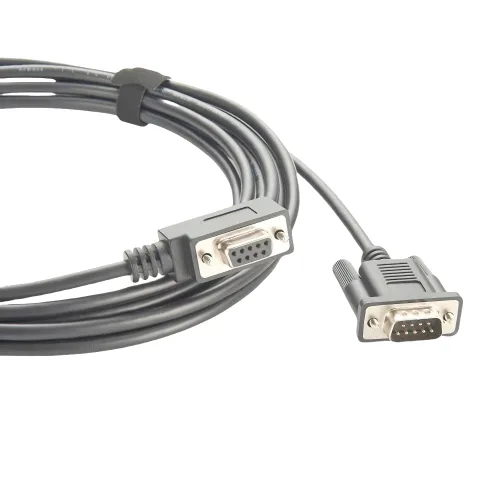 Vista 2 de Cable ultrafino DB9 en ángulo recto DB9 RS232 Serial Port Cable D-Sub 9 Pin macho a hembra Adaptador para comunicación de datos (6M)