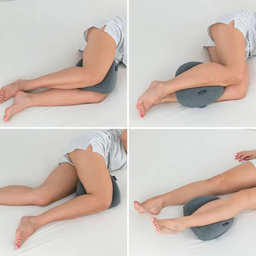 Vista 2 de Phixnozar Almohada ergonómica de rodilla para personas que duermen de lado, almohada de espuma viscoelástica para piernas con correa ajustable