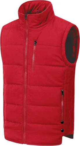 Vista 9 de Chrisuno Chaleco de esquí acolchado de invierno ligero para hombre, ropa de abrigo plegable Verde militar