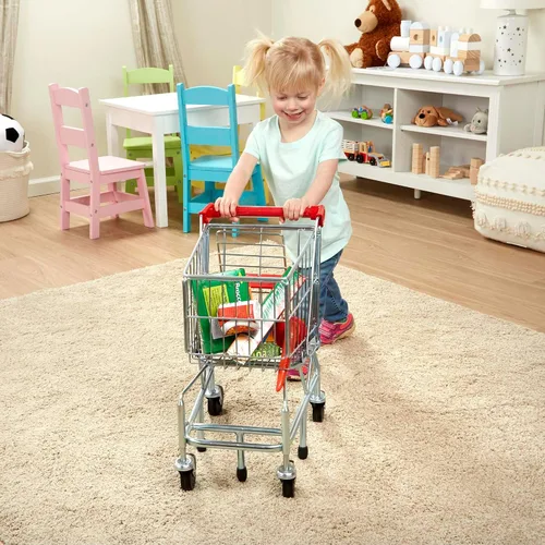 Vista 2 de Melissa & Doug - Carrito de compras con marco de metal resistente, Empaque estándar, Estándar