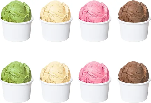 Vista 6 de 100 Pcs 4 Ounce Paper Ice Cream Cups Disposable Dessert Bowls White