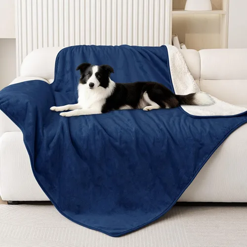 Vista 16 de Smiry Manta de cama impermeable para perro, manta a prueba de fugas para cama y sofá, reversible, de forro polar sherpa, funda protectora de muebles