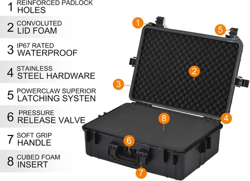 Vista 3 de MEIJIA Funda rígida protectora impermeable portátil, funda para cámara con espuma de ajuste personalizable insertada, apta para uso con drones